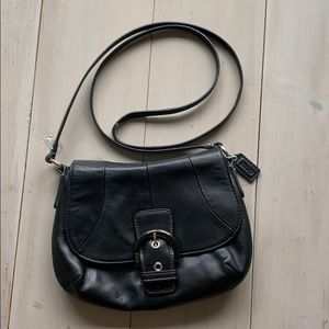 Small Coach Purse Black With Blue Lining